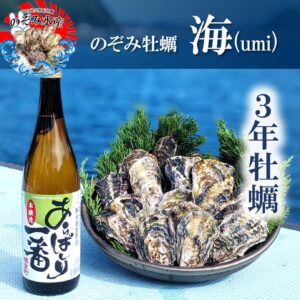 のぞみ牡蠣“海”<br><span style="font-size: 14px;">（三年牡蠣15個×日本酒“あらばしり一番”）</span>